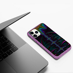 Чехол iPhone 11 Pro матовый Скелетный фрактал, цвет: 3D-фиолетовый — фото 2