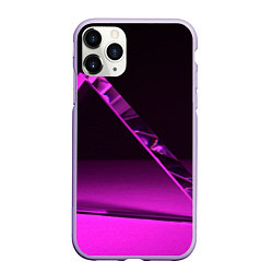 Чехол iPhone 11 Pro матовый Фиолетовая мрачная геометрическая фигура, цвет: 3D-светло-сиреневый