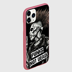 Чехол iPhone 11 Pro матовый Punks not dead, цвет: 3D-малиновый — фото 2