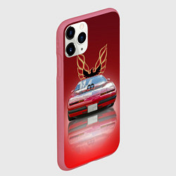 Чехол iPhone 11 Pro матовый Американский спорткар Pontiac Firebird, цвет: 3D-малиновый — фото 2