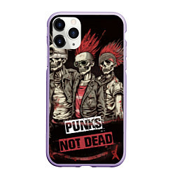 Чехол iPhone 11 Pro матовый Punks not dead, цвет: 3D-светло-сиреневый