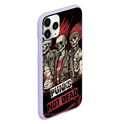 Чехол iPhone 11 Pro матовый Punks not dead, цвет: 3D-светло-сиреневый — фото 2