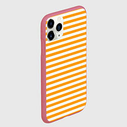 Чехол iPhone 11 Pro матовый Тельняшка оранжевая МЧС, цвет: 3D-малиновый — фото 2