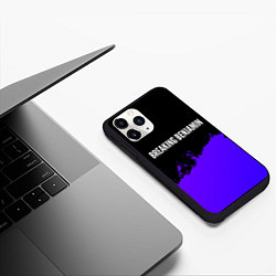 Чехол iPhone 11 Pro матовый Breaking Benjamin purple grunge, цвет: 3D-черный — фото 2