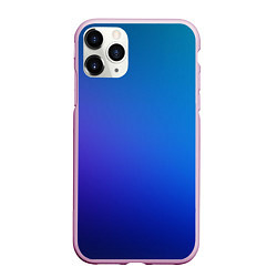 Чехол iPhone 11 Pro матовый Тёмно-синий градиент, цвет: 3D-розовый