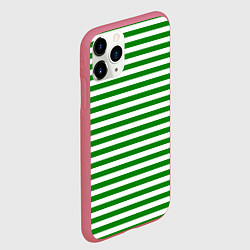 Чехол iPhone 11 Pro матовый Тельняшка зеленая Пограничных войск, цвет: 3D-малиновый — фото 2
