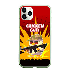 Чехол iPhone 11 Pro матовый Chicken Gun - спецназ, цвет: 3D-салатовый