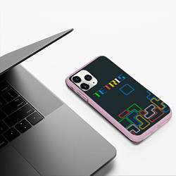 Чехол iPhone 11 Pro матовый Tetris neon, цвет: 3D-розовый — фото 2