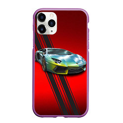 Чехол iPhone 11 Pro матовый Итальянский суперкар Lamborghini Reventon, цвет: 3D-фиолетовый