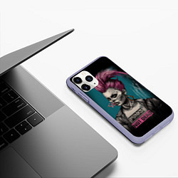 Чехол iPhone 11 Pro матовый Punks no dead girl, цвет: 3D-светло-сиреневый — фото 2