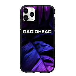 Чехол iPhone 11 Pro матовый Radiohead neon monstera, цвет: 3D-черный