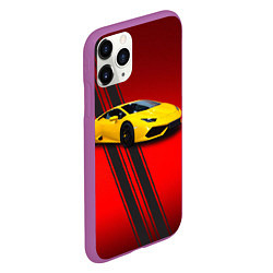 Чехол iPhone 11 Pro матовый Итальянский гиперкар Lamborghini Aventador, цвет: 3D-фиолетовый — фото 2