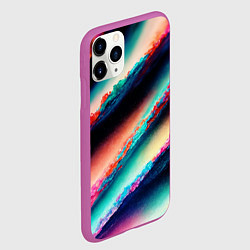 Чехол iPhone 11 Pro матовый Абстрактный след, цвет: 3D-фиолетовый — фото 2