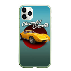 Чехол iPhone 11 Pro матовый Американский спорткар Chevrolet Corvette Stingray