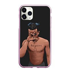 Чехол iPhone 11 Pro матовый XXXTentacion арт, цвет: 3D-розовый