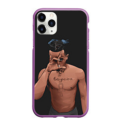 Чехол iPhone 11 Pro матовый XXXTentacion арт, цвет: 3D-фиолетовый