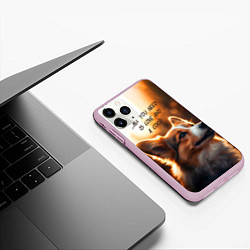 Чехол iPhone 11 Pro матовый Любовь и корги, цвет: 3D-розовый — фото 2