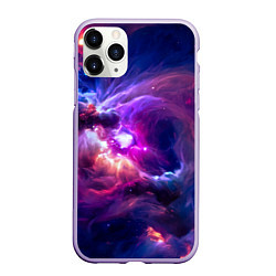 Чехол iPhone 11 Pro матовый Небула в космосе в фиолетовых тонах - нейронная се
