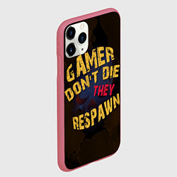 Чехол iPhone 11 Pro матовый Геймер не умирает, цвет: 3D-малиновый — фото 2