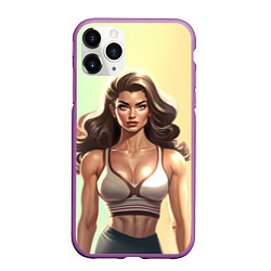 Чехол iPhone 11 Pro матовый Fitness girl sport