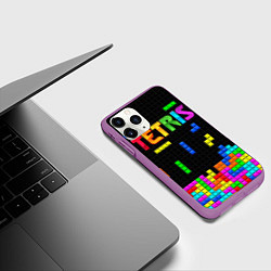 Чехол iPhone 11 Pro матовый Фильм Тетрис с логотипом, цвет: 3D-фиолетовый — фото 2