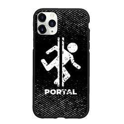 Чехол iPhone 11 Pro матовый Portal с потертостями на темном фоне