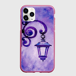 Чехол iPhone 11 Pro матовый Уличный фиолетовый фонарь, цвет: 3D-малиновый