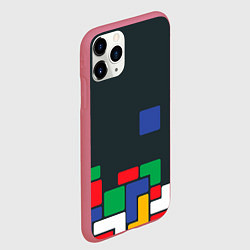 Чехол iPhone 11 Pro матовый Падающий блок тетрис, цвет: 3D-малиновый — фото 2