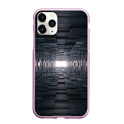 Чехол iPhone 11 Pro матовый Тёмная геометрия, цвет: 3D-розовый