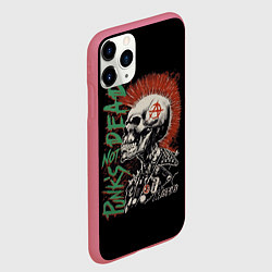 Чехол iPhone 11 Pro матовый Punks not dead, цвет: 3D-малиновый — фото 2