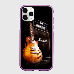 Чехол iPhone 11 Pro матовый Рокерская гитара, цвет: 3D-фиолетовый