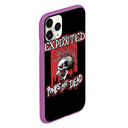 Чехол iPhone 11 Pro матовый Exploited - punks not dead, цвет: 3D-фиолетовый — фото 2