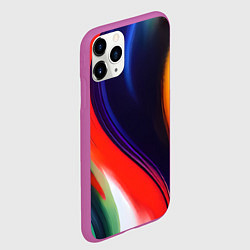 Чехол iPhone 11 Pro матовый Абстракция красок мазками, цвет: 3D-фиолетовый — фото 2