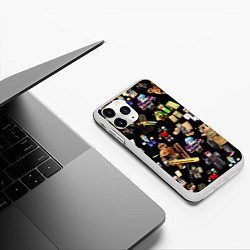 Чехол iPhone 11 Pro матовый Роблокс и его персонажи, цвет: 3D-белый — фото 2