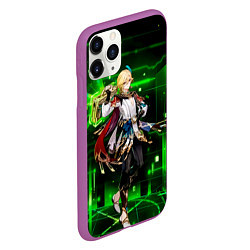 Чехол iPhone 11 Pro матовый Кавех - Геншин импакт, цвет: 3D-фиолетовый — фото 2