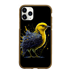 Чехол iPhone 11 Pro матовый Цыпленок в красках, цвет: 3D-коричневый