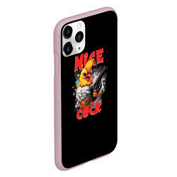 Чехол iPhone 11 Pro матовый Chicken gun nice cock, цвет: 3D-розовый — фото 2