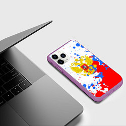 Чехол iPhone 11 Pro матовый Россия 2024, цвет: 3D-фиолетовый — фото 2