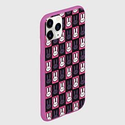 Чехол iPhone 11 Pro матовый Ребенок идола - Кролики паттерн, цвет: 3D-фиолетовый — фото 2