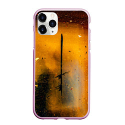 Чехол iPhone 11 Pro матовый Оранжевые тени и краски, цвет: 3D-розовый