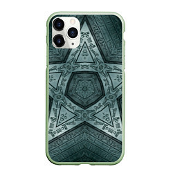 Чехол iPhone 11 Pro матовый Звёздочный древний набор сигилов, цвет: 3D-салатовый