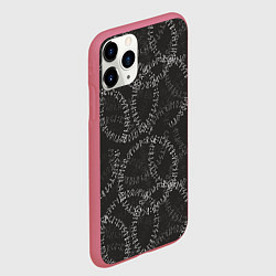 Чехол iPhone 11 Pro матовый Круговые руны, цвет: 3D-малиновый — фото 2