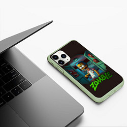 Чехол iPhone 11 Pro матовый Гомер зомби, цвет: 3D-салатовый — фото 2