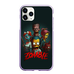 Чехол iPhone 11 Pro матовый Zombie simpsons, цвет: 3D-светло-сиреневый