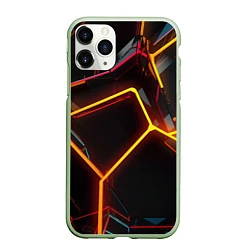 Чехол iPhone 11 Pro матовый Неон на черном фоне, цвет: 3D-салатовый