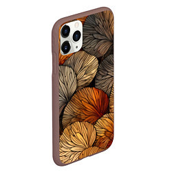 Чехол iPhone 11 Pro матовый Листья желтые, цвет: 3D-коричневый — фото 2