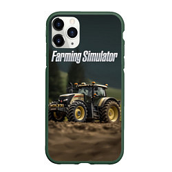 Чехол iPhone 11 Pro матовый Farming Simulator - Игрушечный желтый, цвет: 3D-темно-зеленый