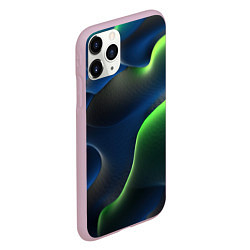 Чехол iPhone 11 Pro матовый Плиты и неоновое свечение, цвет: 3D-розовый — фото 2
