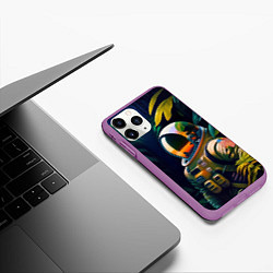 Чехол iPhone 11 Pro матовый Космонавт в зарослях, цвет: 3D-фиолетовый — фото 2