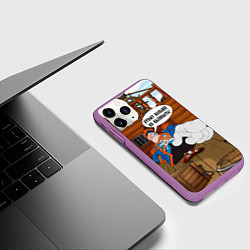 Чехол iPhone 11 Pro матовый Остров сокровищ этому больше не наливать, цвет: 3D-фиолетовый — фото 2
